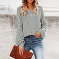 thumbnail image 1 of Women Lace Crochet Sweaters with Openwork Pattern Solid Color Design for Outdoor Office Performances Masquerade, 1 of 2