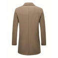 thumbnail image 3 of Men's Casual Wool-Blend Overcoat with Pockets, Coffee Brown, Size XXL, 3 of 4