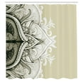 thumbnail image 2 of Ambesonne Mandala Shower Curtain, Traditional Lace Floral Art, 69"Wx70"L, Taupe Beige, 2 of 4