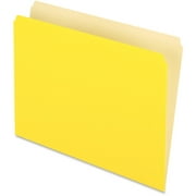 Angle View: Pendaflex, PFX152YEL, Straight Cut Colored File Folders, 100 / Box, Yellow