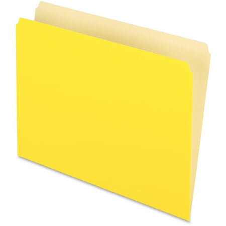 Pendaflex, PFX152YEL, Straight Cut Colored File Folders, 100 / Box, Yellow