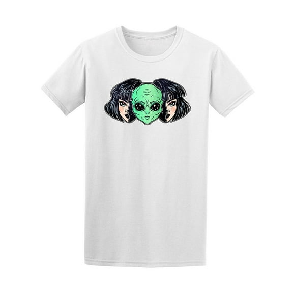 Outer Space Alien Woman Face Men T-Shirt - Image by Shutterstock, Male 4X-Large