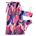 thumbnail image 1 of ENJOYW 3Pcs/Set Printing Swimsuit Bright Color Wire Free Side Split Skirt Bra Briefs for SwimmingPolyester, 1 of 7