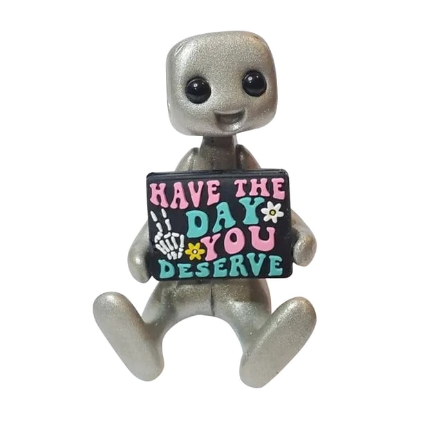 Figura de robot, juguete artístico de resina, decoración de escritorio Kawaii, decoración interesante, adecuada para escritorio