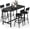 Black, variant on ZIVACATE 5-Piece Counter Height Dining Table Set for 4, Kitchen Bar Table with 4 PU Upholstered Stools, Space-Saving High Top Pub Set for Small Spaces, Black