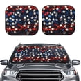 thumbnail image 2 of Windshield Sun Shade, Red Blue White Stars Foldable Car Sun Shade Windshield for Front, 2 Pieces, 2 of 6