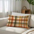 thumbnail image 6 of Orange Green Checked Throw Pillow Cover 20 x 30 Inch Decorative Pillow Cover Fall Thanksgiving Buffalo Plaid Lumbar Pillowcase Seasonal Rectangle Cushion Case for Couch Sofa Bed Living Room, 6 of 9