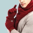 thumbnail image 5 of Winter Hats Scarf for Men Windproof Knitted Warm Men's Scaves and Beanie Hat Themal Gloves Set with Woolen Yarn Lined, 5 of 8
