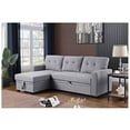 thumbnail image 7 of HomeStock City Chic L-Shaped Fabric Reversible, Easy Convertible Pull-Out Sleeper Sectional Sofa-Color:Light Gray, 7 of 7