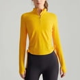 thumbnail image 5 of Camiseta deportiva de manga larga con media cremallera, ropa de ejercicio para mujer, correr, Fitness, camisa de Yoga de secado rápido, ropa deportiva para mujer, 5 of 5