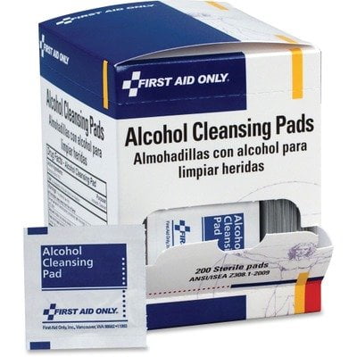 Box Alcohol - First Aid Only Alcohol Cleansing Pads, Dispenser Box, 100/Box
