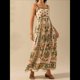 thumbnail image 4 of Vestido Maxi Floral de Verano 2025 para Mujer, Sin Mangas, con Tirantes Finos, Estampado, Fruncido, Estilo Bohemio, para Playa Verde M, 4 of 6