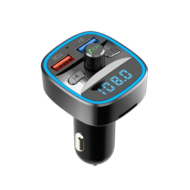 CAR MP3 Bluetooth Compatible con Bluetooth TF TF TF Audio Reproductor de música Adaptador de transmisor Cargador de teléfono multifuncional con luz Inevent EL022542-01B