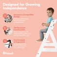 thumbnail image 4 of hauck Alpha+ Grow Along Seat, Adjustable Wooden Booster with Bumper Bar, Beechwood, White, 4 of 6