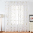 thumbnail image 1 of Metallic Gold Foil Marble Print Sheer Curtains Voile Drapes 2 Pcs Set-100*200cm-gold, 1 of 9