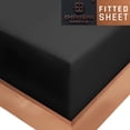 thumbnail image 4 of Empyrean Bedding Double Brushed Microfiber 14" - 16" Deep Pocket Fitted Sheet, Twin, Black, 4 of 6