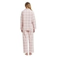 thumbnail image 5 of Amaxer Women's 100% Cotton Cozy Flannel Pajama Set - Long Sleeve Button-Up Top with Elastic Waist Pants, Warm & Soft Sleepwear, Flesh pink plaid, S, 5 of 6