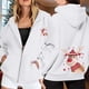 thumbnail image 2 of WILLBEST Sudadera Deportiva para Mujer Ladies' Christmas Printed Zipper Long Sleeved Pocket Adjuststring Casual Hooded Sweatshirt 2296 Grande, 2 of 8