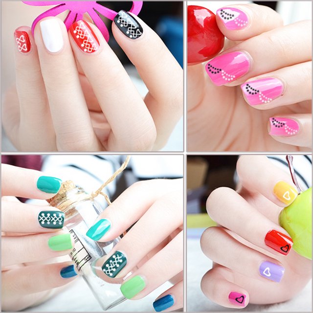 Adhesivos de uñas decorativas con diseño de agua, juego de 50 piezas, modelo YB-600, ideal para manicura en casa o salón, multicolor, fácil de aplicar y remover, perfecto para regalo o uso personal.