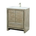 thumbnail image 2 of Lafarre 30 in W Rustic Acacia Bath Vanity, Cultured Marble Top & Brushed Nickel Faucet Set, 2 of 6
