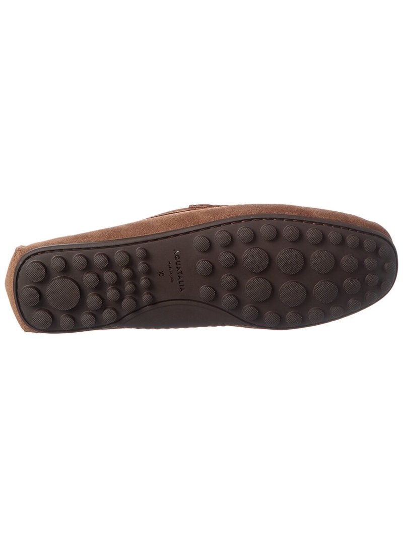 Aquatalia Lucca Weatherproof Suede Loafer, 10, Brown 