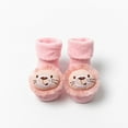 thumbnail image 2 of Wyobmus Baby Boy Girl Sock Shoes Soft Non-Skid Indoor Slipper Cozy Loin Doll Knitted Socks Infant Cute First Walking Floor Crew Socks G-Pink*, 2 of 3