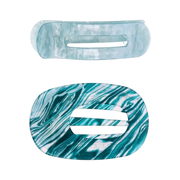 Time and Tru Women's Hair Claw Clips, 2-Pack, Green