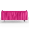 thumbnail image 2 of Exquisite 14 Ft. Hot Pink (Cerise) Plastic Table Skirt - 6 Count, 2 of 9