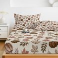 thumbnail image 6 of King Size Fitted Sheet Set - Vintage Pumpkins Fall 3 Piece Bedding Sets 16" Deep Pocket Fitted Sheet with 2 Pillowcases, Beige Thanksgiving Botanical Farm Brushed Microfiber Hotel Luxury Bed Sheets, 6 of 9