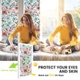thumbnail image 4 of DKTIE 17.7" x 78.7" Watercolor Floral Window Privacy Film, Non-Adhesive Static Cling Decorative Stained Glass Window Cling for Home Decor, 4 of 8