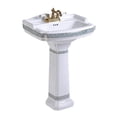 thumbnail image 4 of Renovators Supply India Reserve 22 7/8" Pedestal Bathroom Sink Wall Mount White with Overflow, 4 of 10