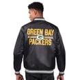 thumbnail image 2 of Men's Starter  Black Green Bay Packers Printed Team Logo Satin Varsity Full-Snap Jacket, 2 of 2