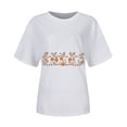 thumbnail image 6 of Godom Halloween T-Shirt for Women Cute Ghost Graphic Tee Short Sleeve Casual Fall Tops, 6 of 6