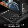 thumbnail image 5 of Phone Case for Samsung S22 Ultra Case with Ring Magnetic Fits Wireless Charger, 2 in 1 Soft TPU and Hard PC Cover Samsung Galaxy S22 Ultra Case Shockproof Rugged Black (Black), 5 of 8