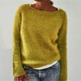 thumbnail image 3 of HTNBO Long Sleeve Sweater for Women Loose Fit Casual Solid Color Knitted Pullover, 3 of 3