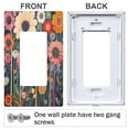 thumbnail image 3 of Yayeee Rocker Switch Wall Plate 2-Gang 4.7"x4.6" Home Decorative Outlet Cover, Large Colorful Flowers, 3 of 6