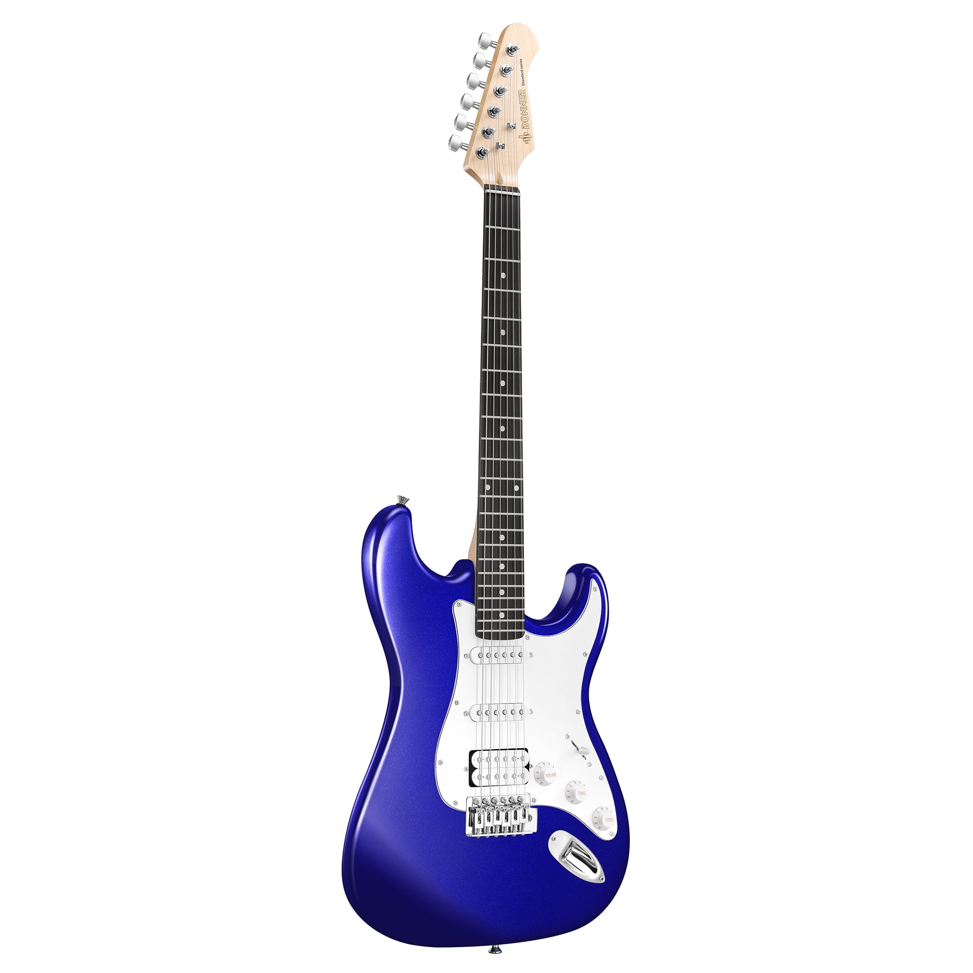 Donner Electric Guitar 11-Pieces 39" Beginner Solid Body with Kits Amplifier, Bag, Digital Tuner, Capo, Strap, String,Cable, Picks, Sapphire Blue