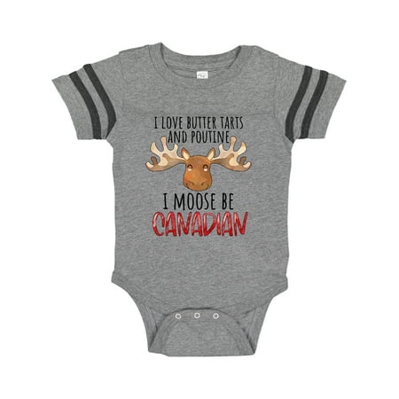 

Inktastic I Love Butter Tarts and Poutine I Moose Be Canadian Pun Gift Baby Boy or Baby Girl Bodysuit