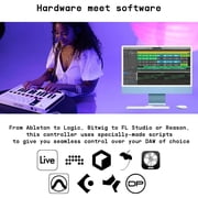 Arturia MiniLab 3 25-Key MIDI Controller Keyboard, White 231501 Bundle and OnStage MDC-5 5-Ft Male-to-Male MIDI Cable