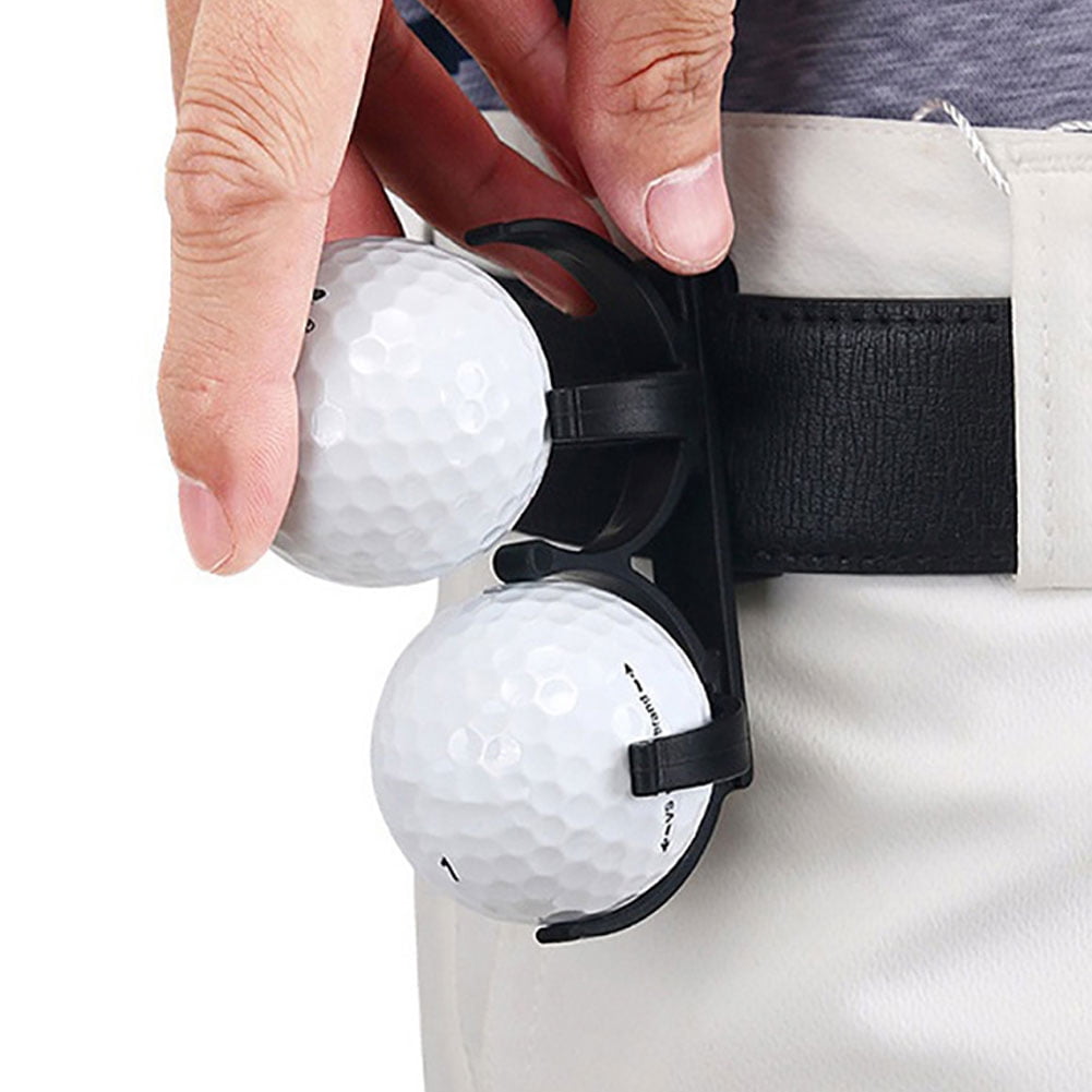 Sanwood Golf Ball Clip Portable Rotatable Folding Plastic Golf Ball Clamp Storage Holder with Belt Clip, Size: 8, Black