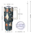 thumbnail image 2 of 40oz Halloween Tumbler with Handle, Scary Skeleton Ghost | Print | Halloween Gifts for Men & Women | with Lids and Straws | Stainless Steel Insulated | Travel Mug, 2 of 5