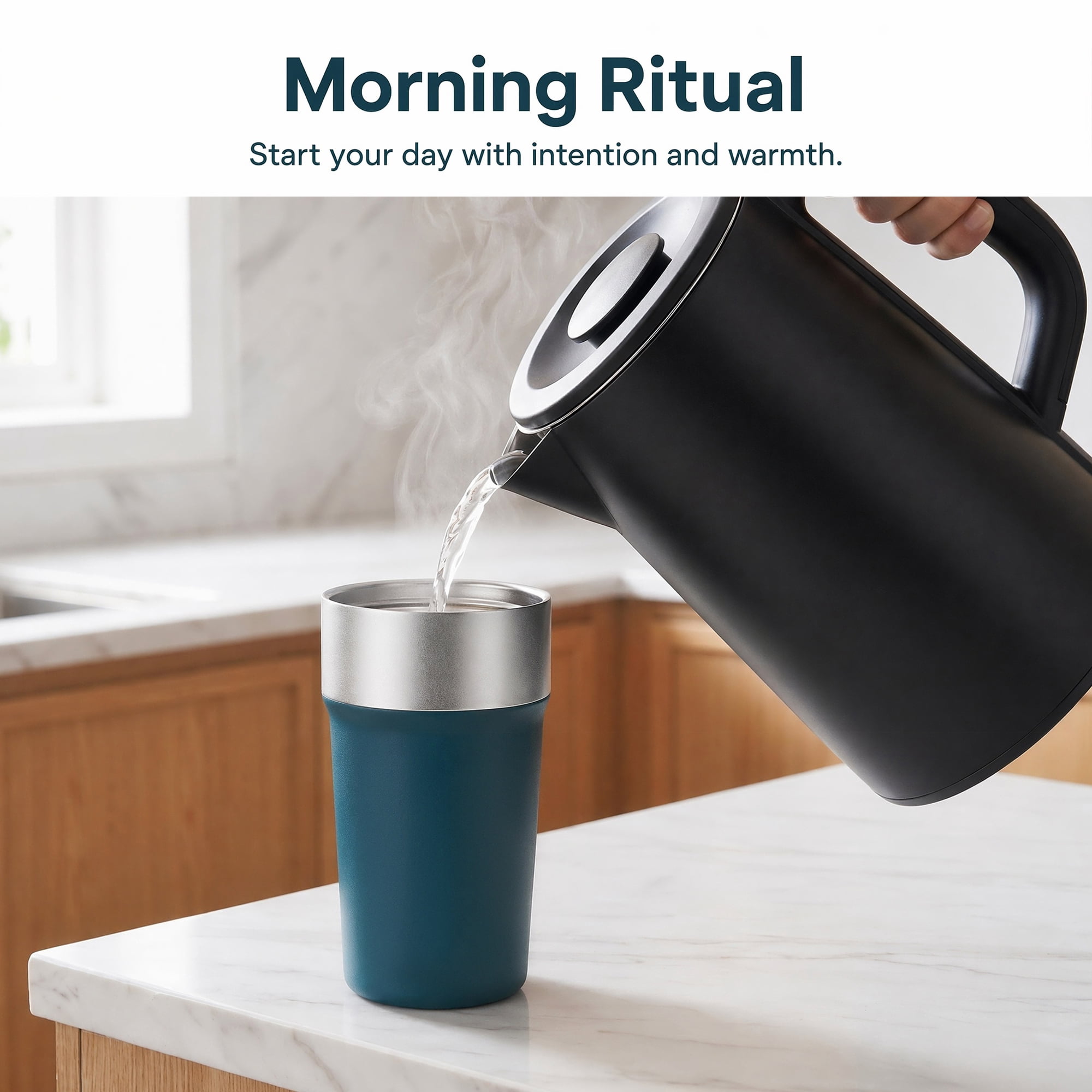 Unique Bargains 17oz Stainless Steel Insulated Water Bottle with Lid Straw Tumbler Blue