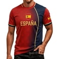 thumbnail image 4 of Mens Soccer Shirt Spain Raglan Tops Short Sleeve Summer Graphic Tee Casual V Neck T Shirt Sports Fan Casual Tops Tee L, 4 of 4