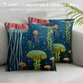 thumbnail image 3 of FUMJ Cartoon Jellyfish Square Throw Pillow Cover  Home Living Room Cushion Sofa Patio Car Indoor Outdoor New Home Bed Modern Home Art Decor Throw Pillow Cover, 3 of 5