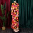 thumbnail image 4 of AURA Womens Two Piece Outfit Tie Front Lapel Long Sleeve Shirt Wide Leg Pants Set, 4 of 10