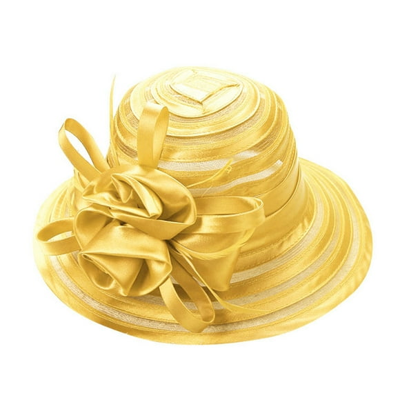 Sombrero para mujer con ala ancha: diseño floral a la moda, sombrero de pescador plegable, tejido de poliéster para vacaciones en la playa, talla única.