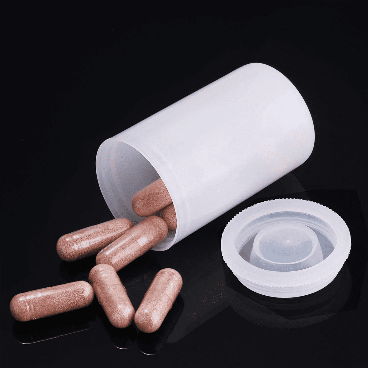 200PCS Plastic Empty Film Canister Camera Reel Container Storage Case Can for Accessories Art Bead Coin Pill White