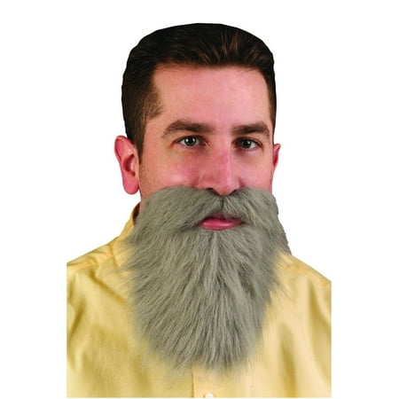 Grey Mustache & Long Beard Costume Accessory