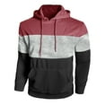 thumbnail image 4 of Chiccall Fleece Hoodies for Men Casual Heavy Colorblock Pullover Sweaters Fall Winter Warm Hooded Drawstring Sweatshirts, 4 of 6