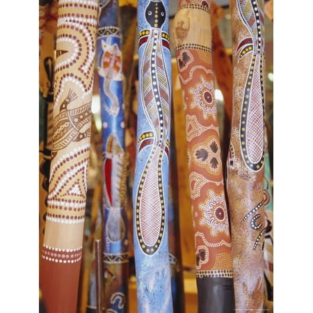 Painted Didgeridoo - Traditional Hand Painted Colourful Didgeridoos, Australia Print Wall Art By Dominic Webster